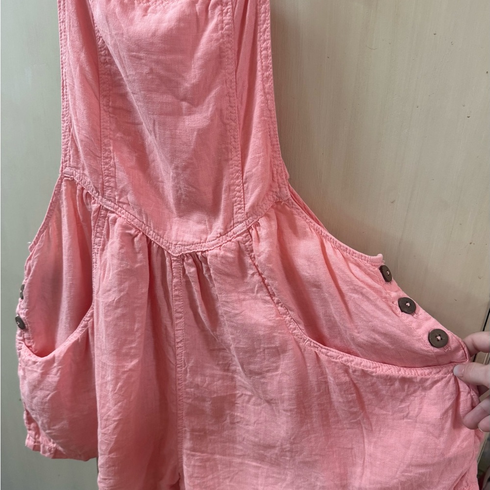 Free People Coral Linen short jumpsuit - Picture 4 of 7
